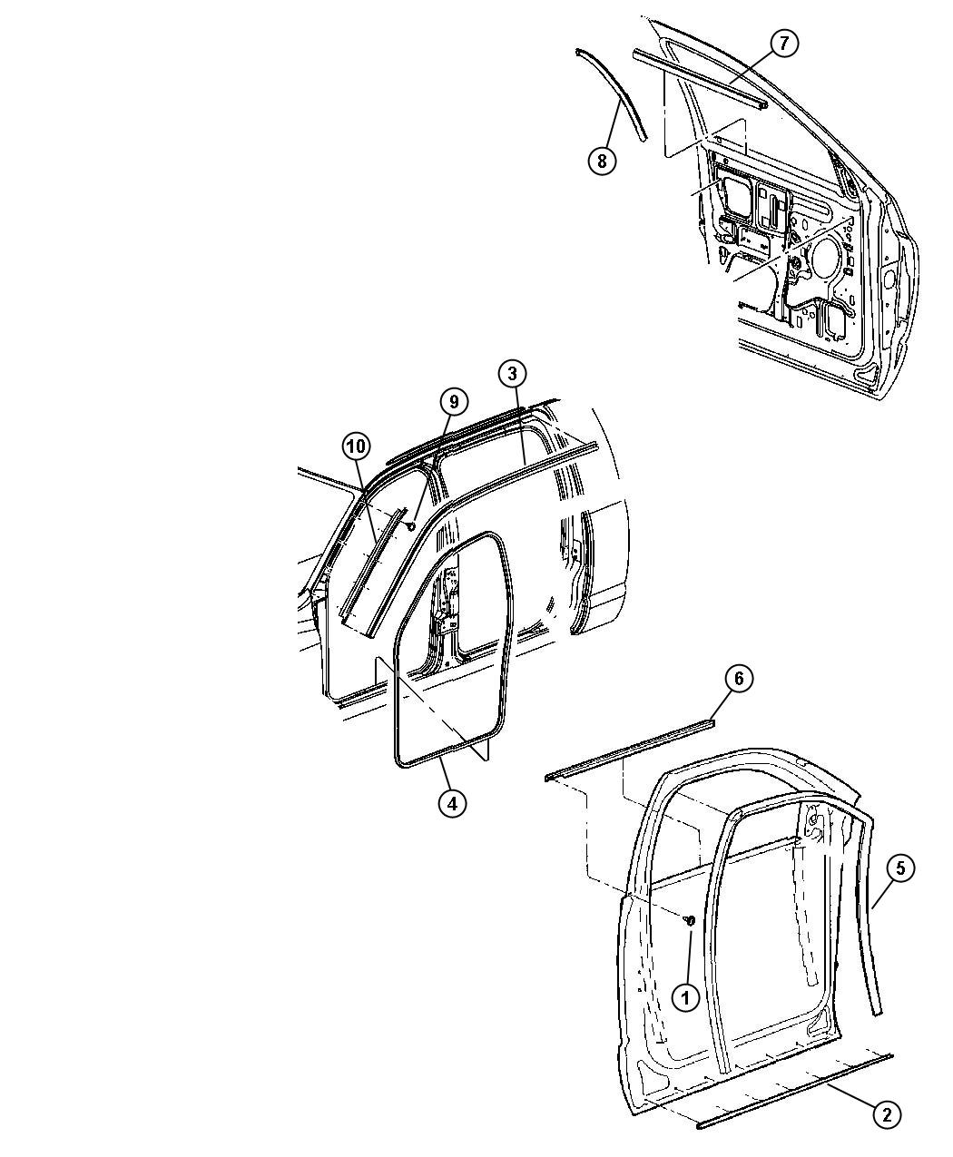 Dodge Ram 1500 Weatherstrip Door Belt Left